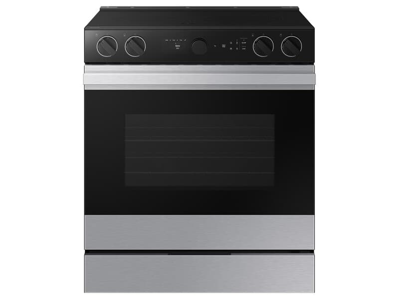 Bespoke Smart Slide-In Electric Range 6.3 cu. ft. in Stainless Steel with Smart Oven Camera & Illuminated Safety Knobs