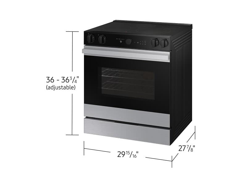 Bespoke Smart Slide-In Electric Range 6.3 cu. ft. in Stainless Steel with Smart Oven Camera & Illuminated Safety Knobs view 4