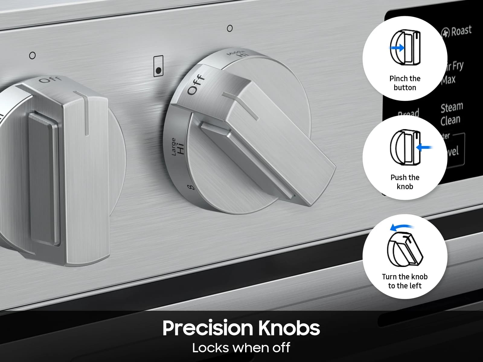 Bespoke Smart Slide-In Electric Range 6.3 cu. ft. with Air Fry Max in Stainless Steel view 7