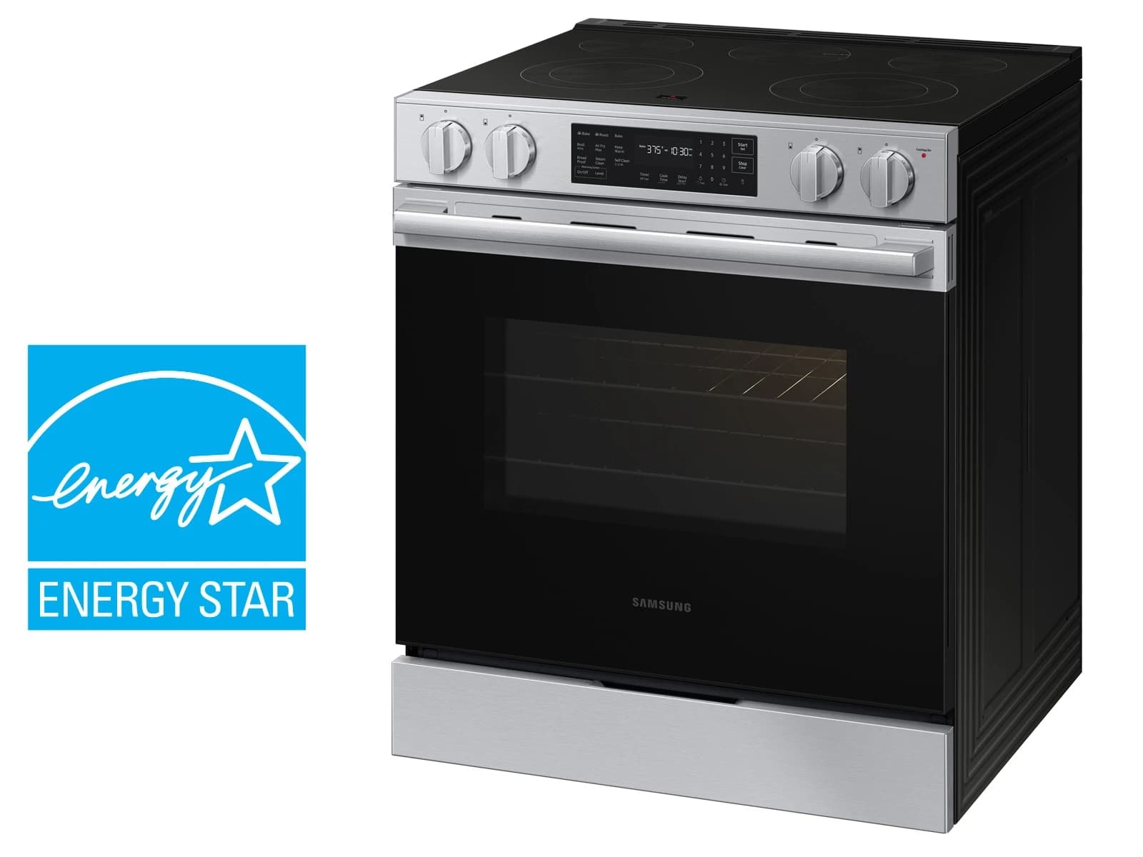 Bespoke Smart Slide-In Electric Range 6.3 cu. ft. with Air Fry Max in Stainless Steel view 10
