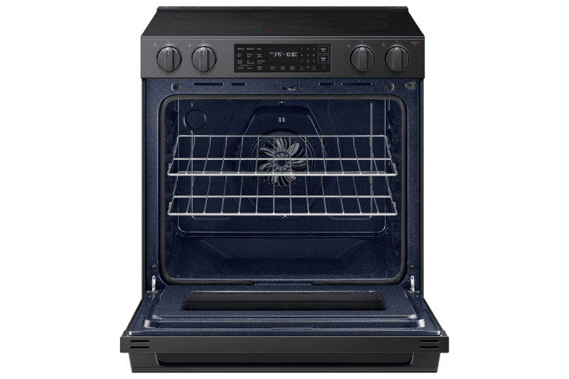 Bespoke Smart Slide-In Electric Range 6.3 cu. ft. with True Convection in Matte Black Steel view 4