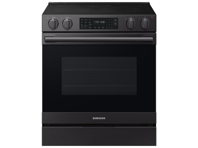 Bespoke Smart Slide-In Electric Range 6.3 cu. ft. with True Convection in Matte Black Steel