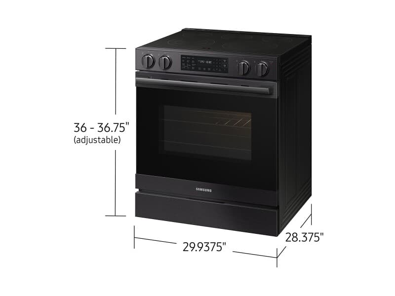 Bespoke Smart Slide-In Electric Range 6.3 cu. ft. with True Convection in Matte Black Steel view 10