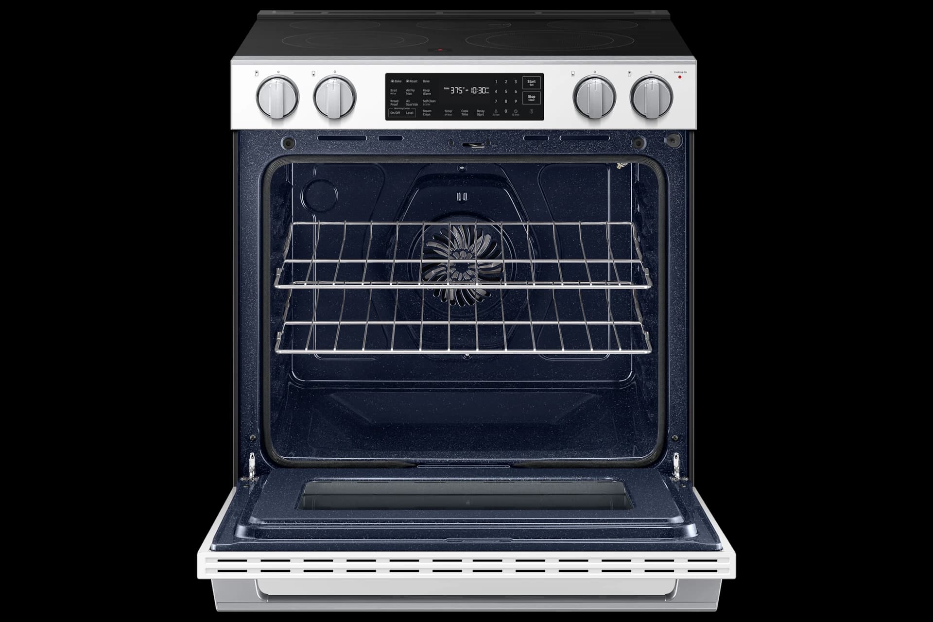 Bespoke Smart Slide-In Electric Range 6.3 cu. ft. with True Convection in White Glass view 8