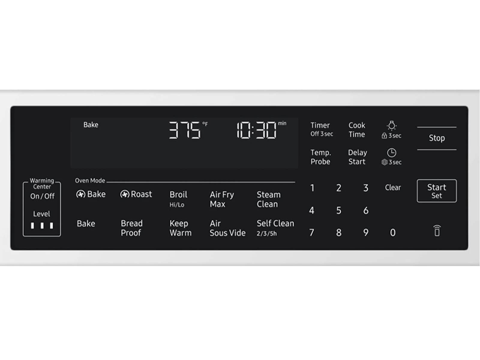 Bespoke Smart Slide-In Electric Range 6.3 cu. ft. with Illuminated Precision Knobs in White Glass view 9