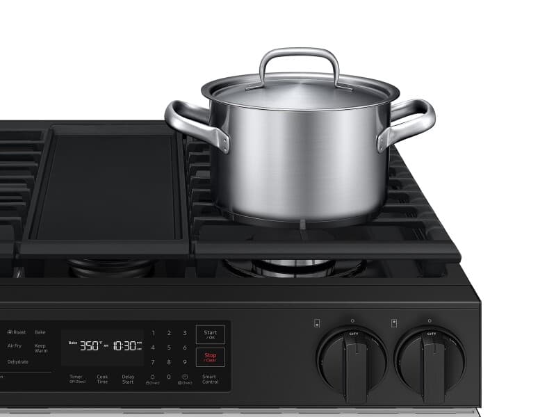 Bespoke Smart Slide-In Gas Range 6.0 cu. ft. in White Glass with Air Fry & Safety Knobs view 8
