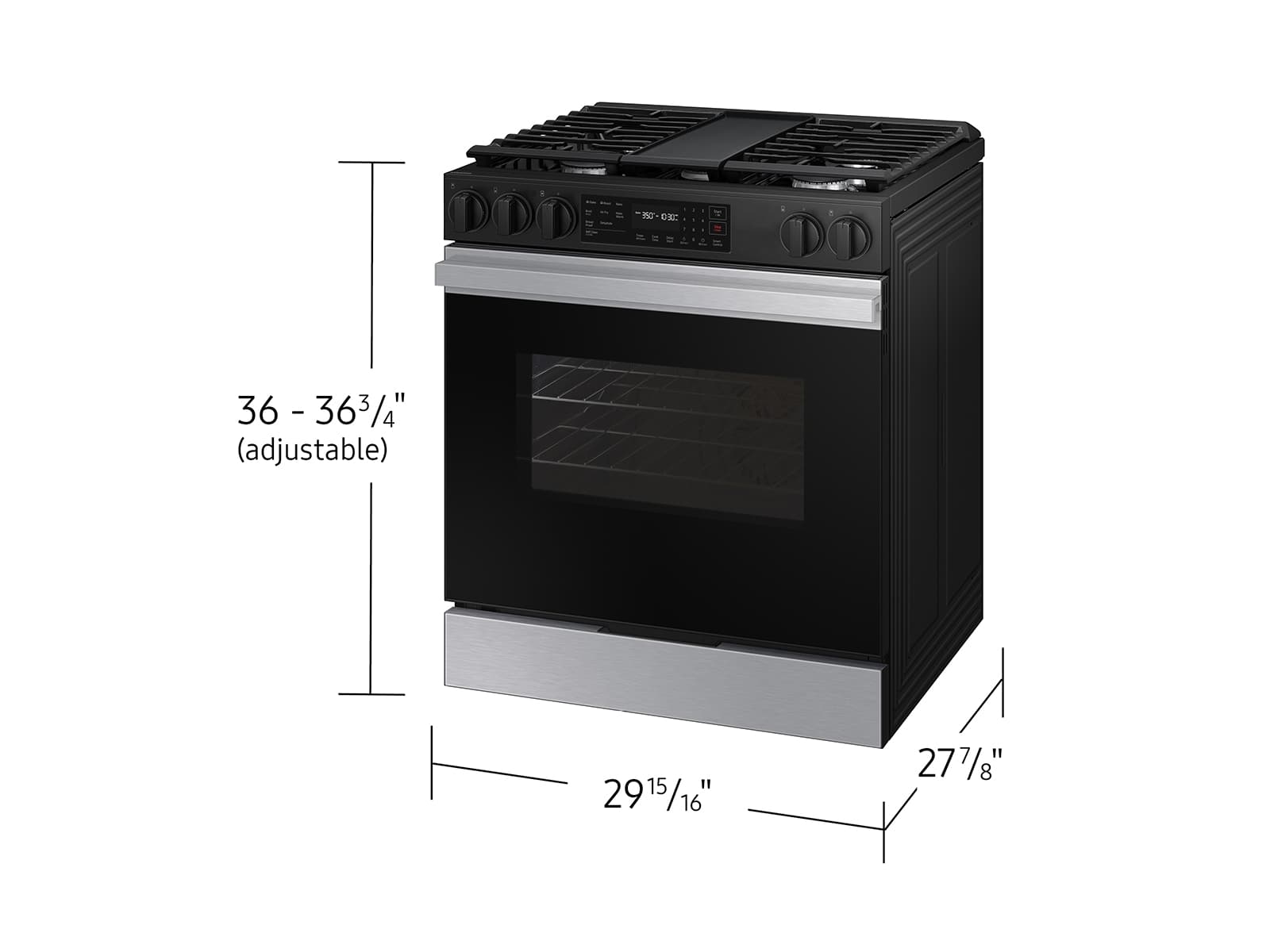 Bespoke Smart Slide-In Gas Range 6.0 cu. ft. in Stainless Steel with Air Fry & Safety Knobs view 4