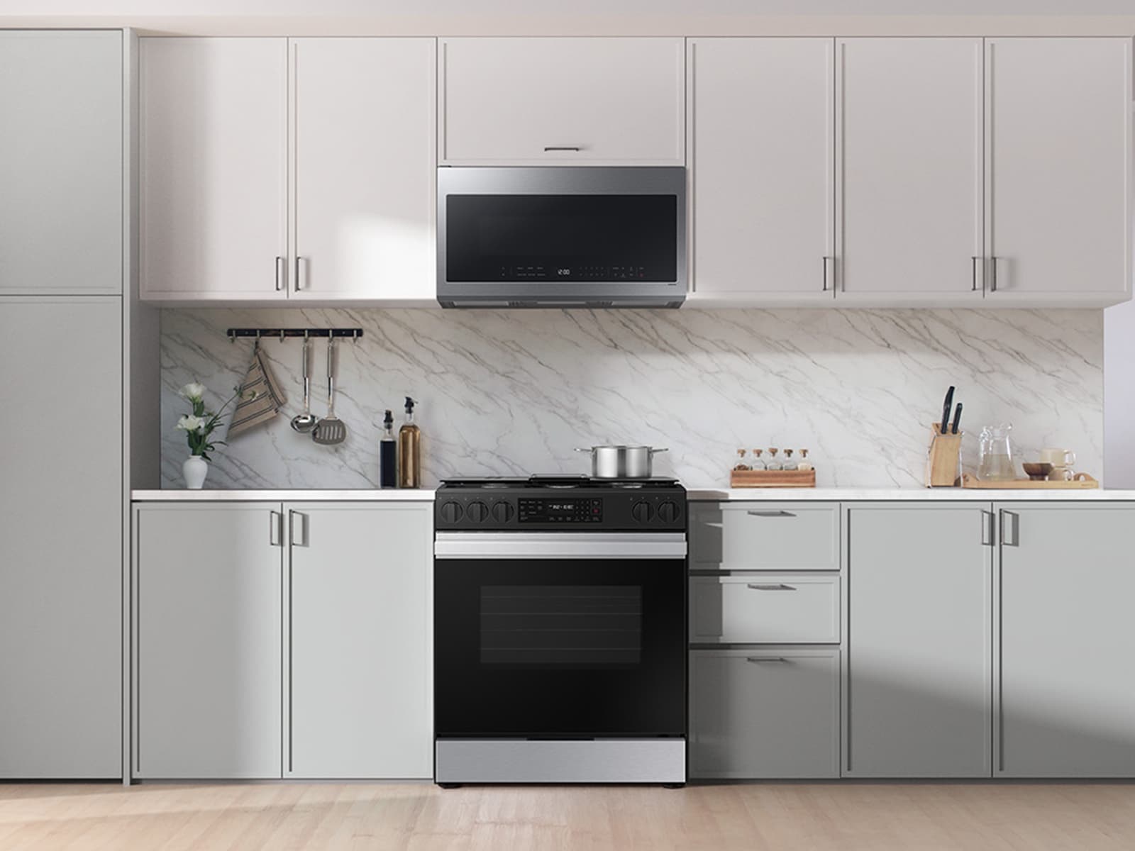 Bespoke Smart Slide-In Gas Range 6.0 cu. ft. in Stainless Steel with Air Fry & Safety Knobs view 6