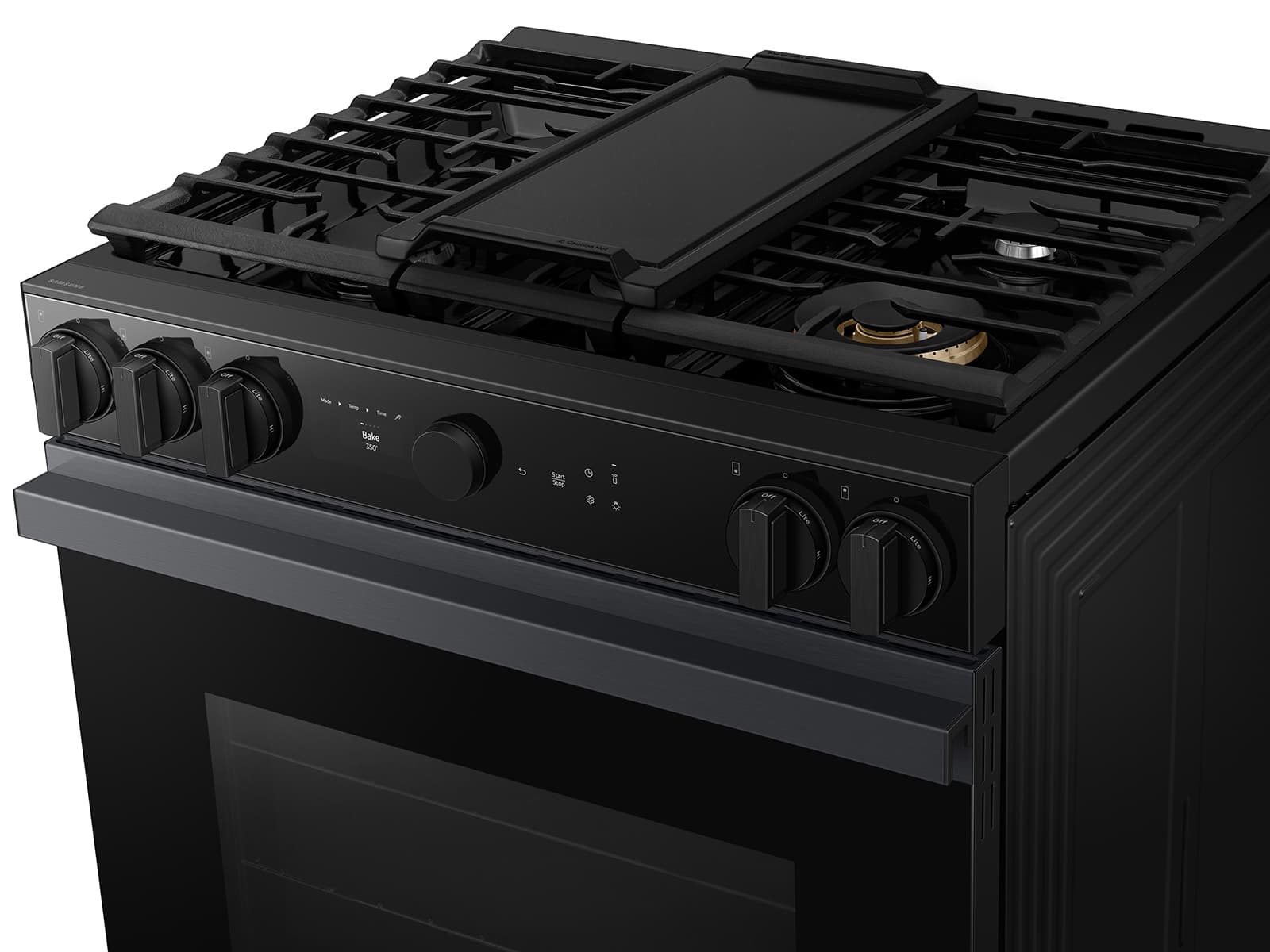 Bespoke Smart Slide-In Gas Range 6.0 cu. ft. in Matte Black Steel with Air Sous Vide & Air Fry view 2