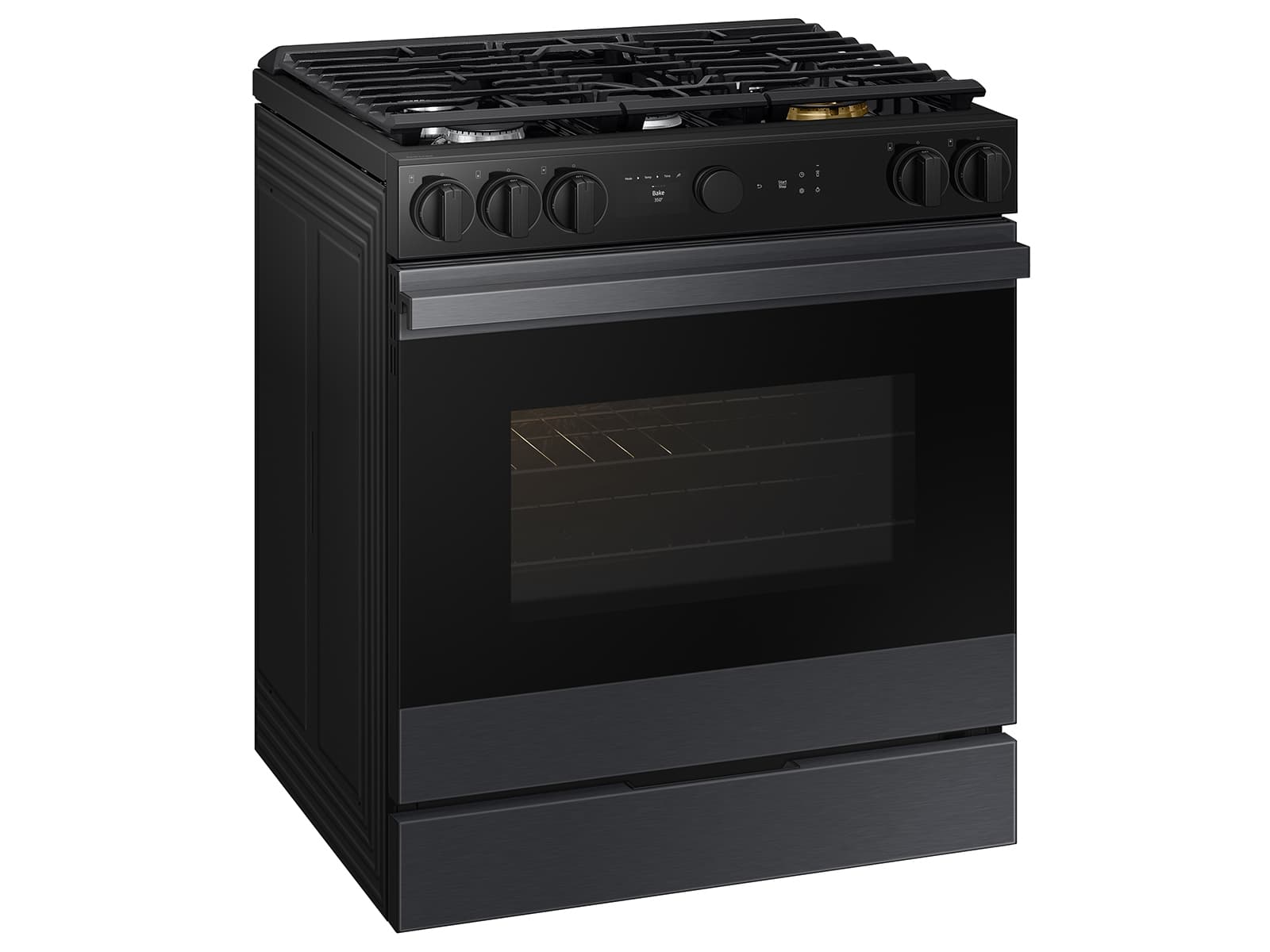 Bespoke Smart Slide-In Gas Range 6.0 cu. ft. in Matte Black Steel with Air Sous Vide & Air Fry view 6