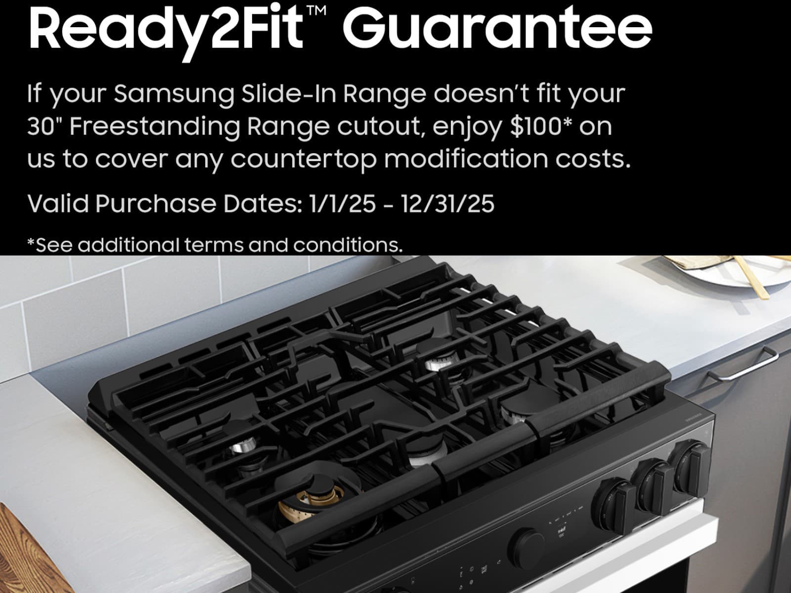 Bespoke Smart Slide-In Gas Range 6.0 cu. ft. in Matte Black Steel with Air Sous Vide & Air Fry view 3