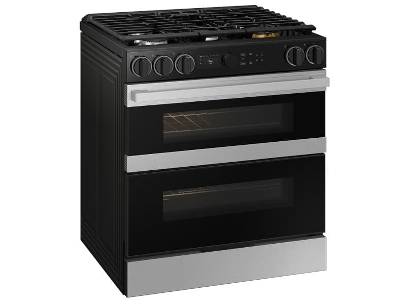 Bespoke Smart Slide-In Gas Range 6.0 cu. ft. with Flex DuoTM & Illuminated Precision Knobs – Stainless Steel view 6