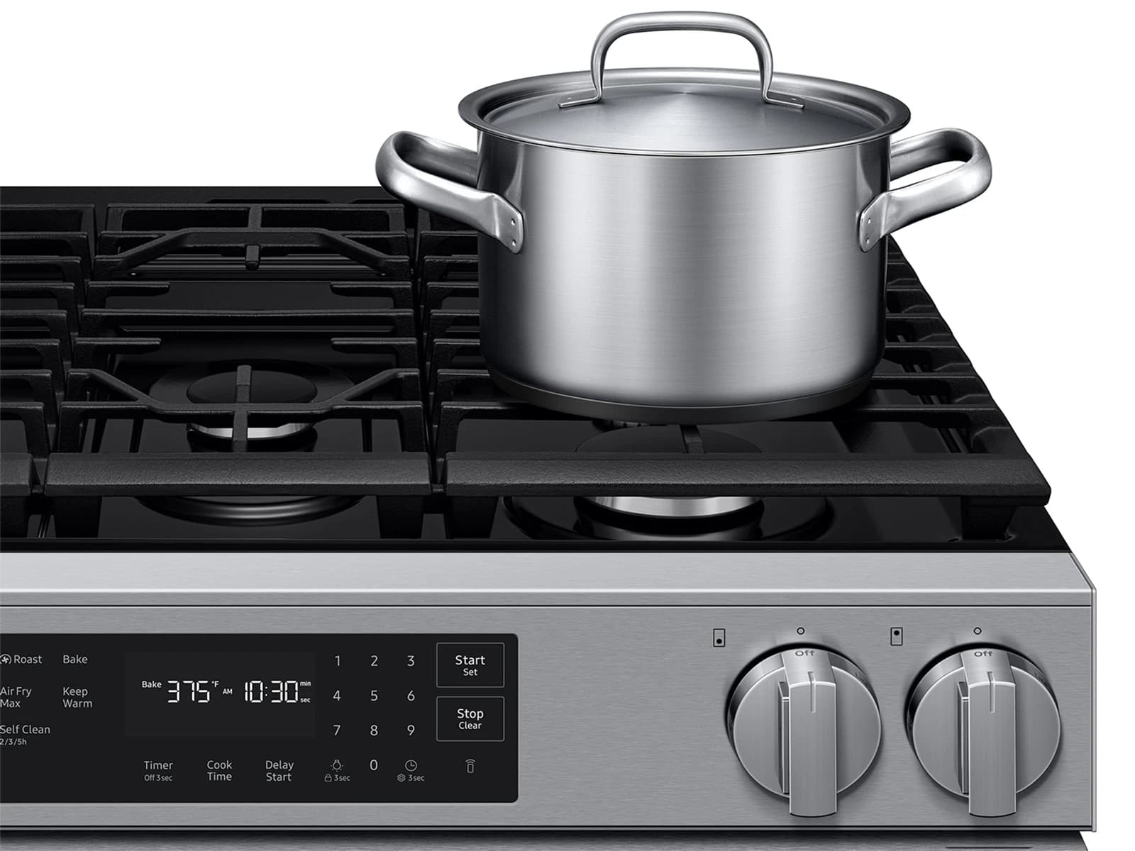 Bespoke Smart Slide-In Gas Range 6.0 cu. ft. with Air Fry Max in Stainless Steel view 10