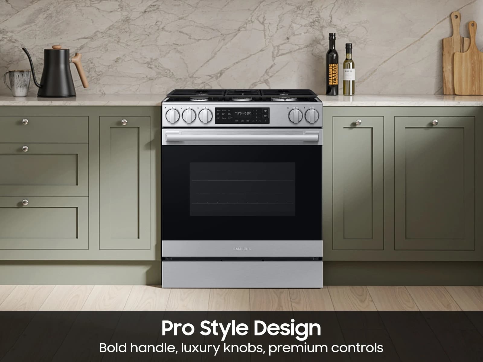 Bespoke Smart Slide-In Gas Range 6.0 cu. ft. with True Convection in Stainless Steel view 5