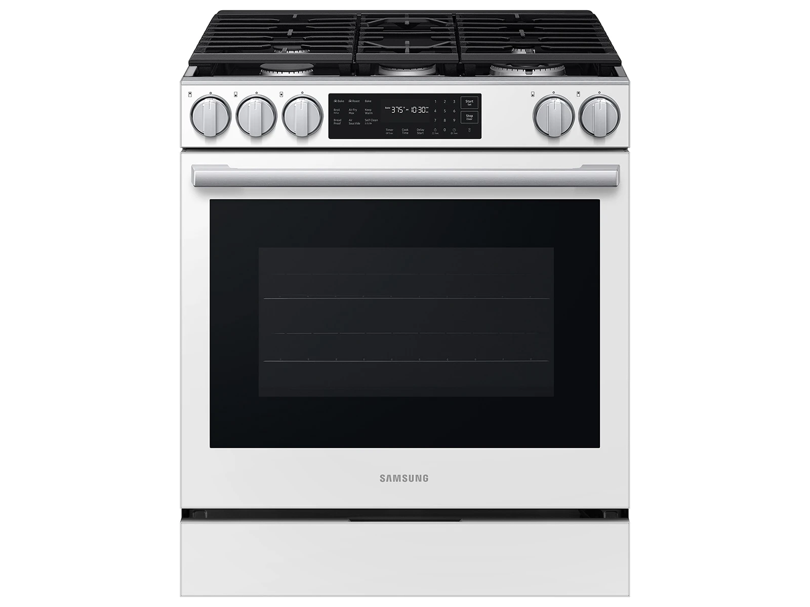 Bespoke Smart Slide-In Gas Range 6.0 cu. ft. with True Convection in White Glass