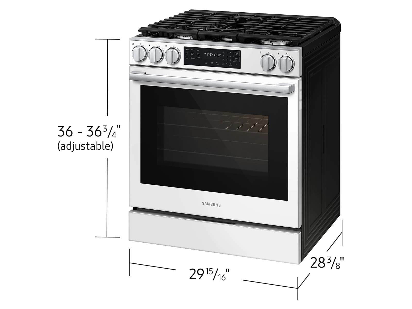 Bespoke Smart Slide-In Gas Range 6.0 cu. ft. with True Convection in White Glass view 4