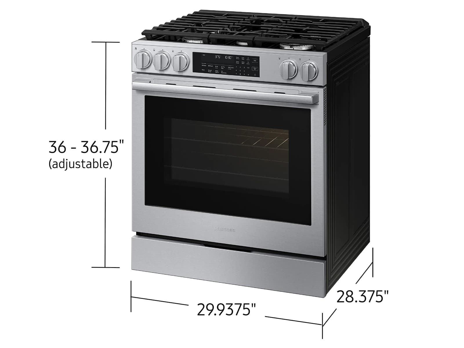 Bespoke Smart Slide-In Gas Range 6.0 cu. ft. with Illuminated Precision Knobs in Stainless Steel view 4