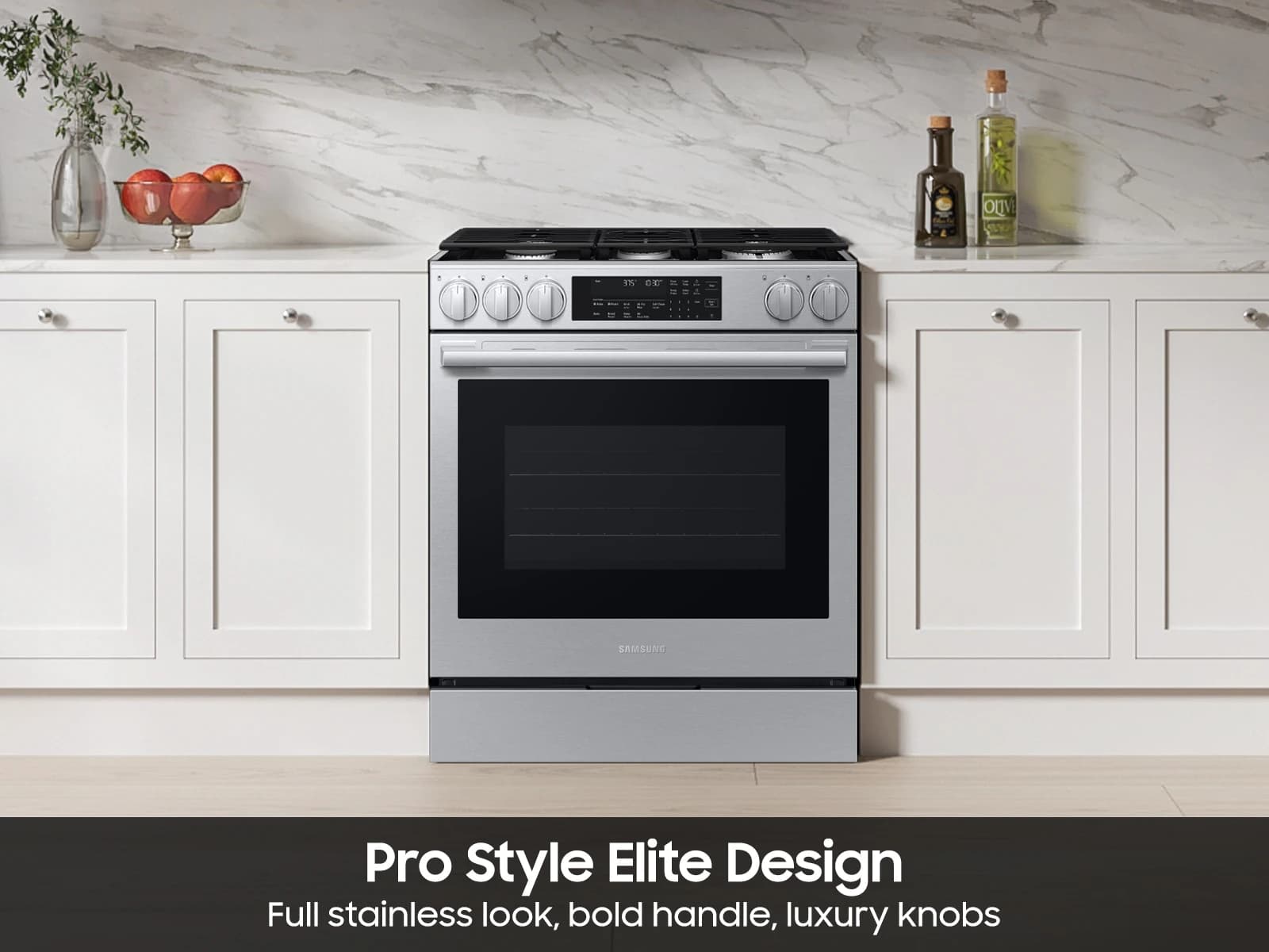 Bespoke Smart Slide-In Gas Range 6.0 cu. ft. with Illuminated Precision Knobs in Stainless Steel view 5