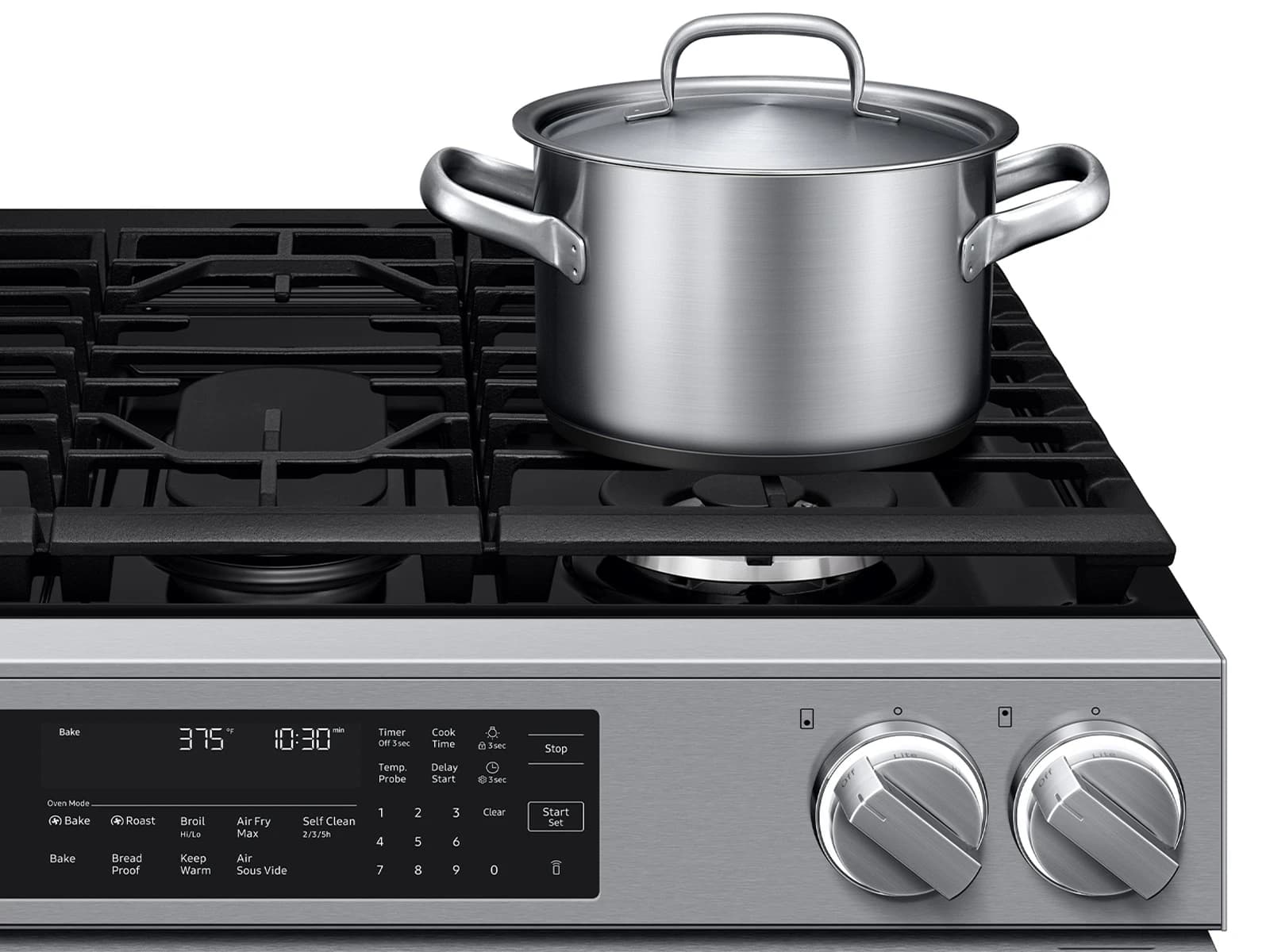 Bespoke Smart Slide-In Gas Range 6.0 cu. ft. with Illuminated Precision Knobs in Stainless Steel view 10
