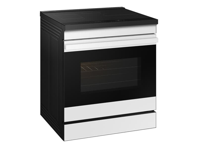 Bespoke Slide-in Induction Range Anti-Scratch Glass Cooktop | Wi-Fi | 6.3 cu.ft. – White Glass view 5