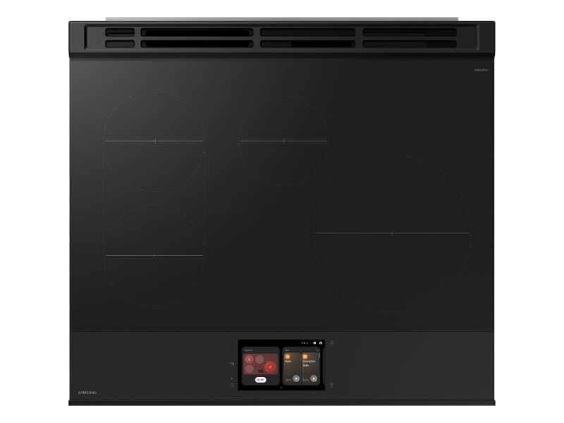 Bespoke 6.3 cu. ft. Smart Slide-In Induction Range with AI Home & Smart Oven Camera in White Glass view 10