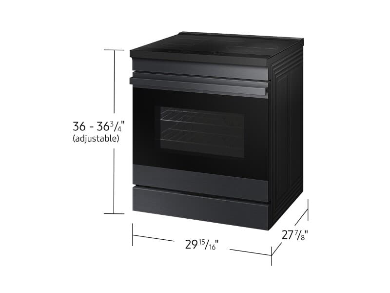 Bespoke 6.3 cu. ft. Smart Slide-In Induction Range with Ambient Edge Lighting™ & Air Sous Vide in Matte Black Steel view 3