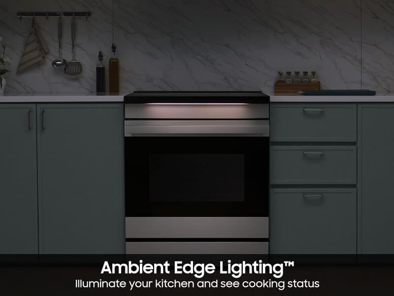 Bespoke 6.3 cu. ft. Smart Slide-In Induction Range with Ambient Edge Lighting™ & Air Sous Vide in Stainless Steel view 6