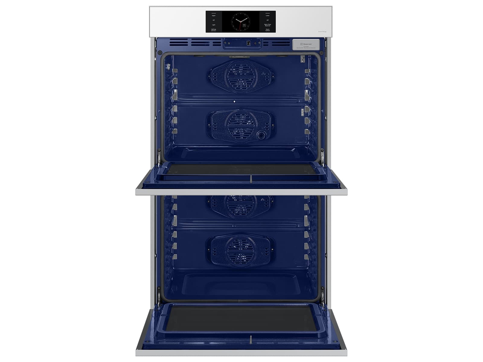 30" BESPOKE Smart Double Oven, In-Oven Camera, Air Fry, Air Sous Vide, Flex Duo, Full Steam Cook, 7" LCD Display, Dual Fan True Convection,  Glide Rack, WIFI, 5.1 cu ft capacity – White Glass view 7