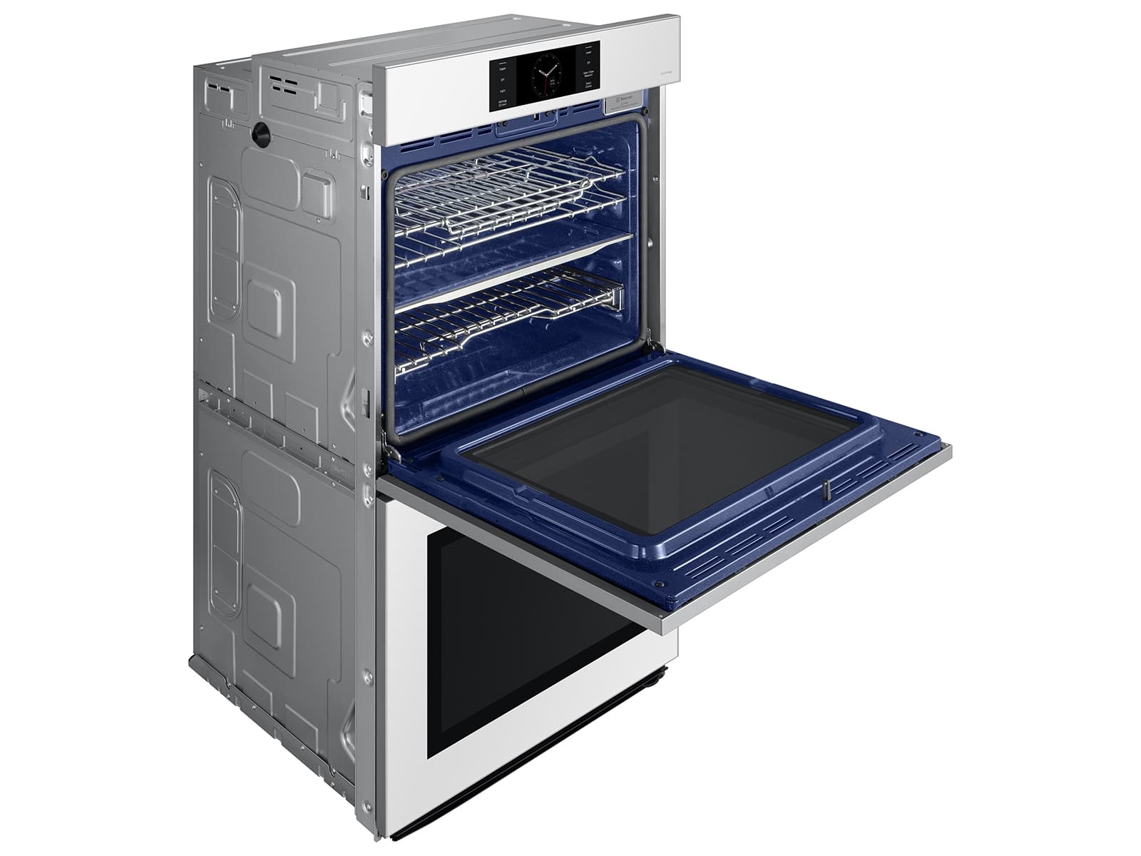 30" BESPOKE Smart Double Oven, In-Oven Camera, Air Fry, Air Sous Vide, Flex Duo, Full Steam Cook, 7" LCD Display, Dual Fan True Convection,  Glide Rack, WIFI, 5.1 cu ft capacity – White Glass view 6