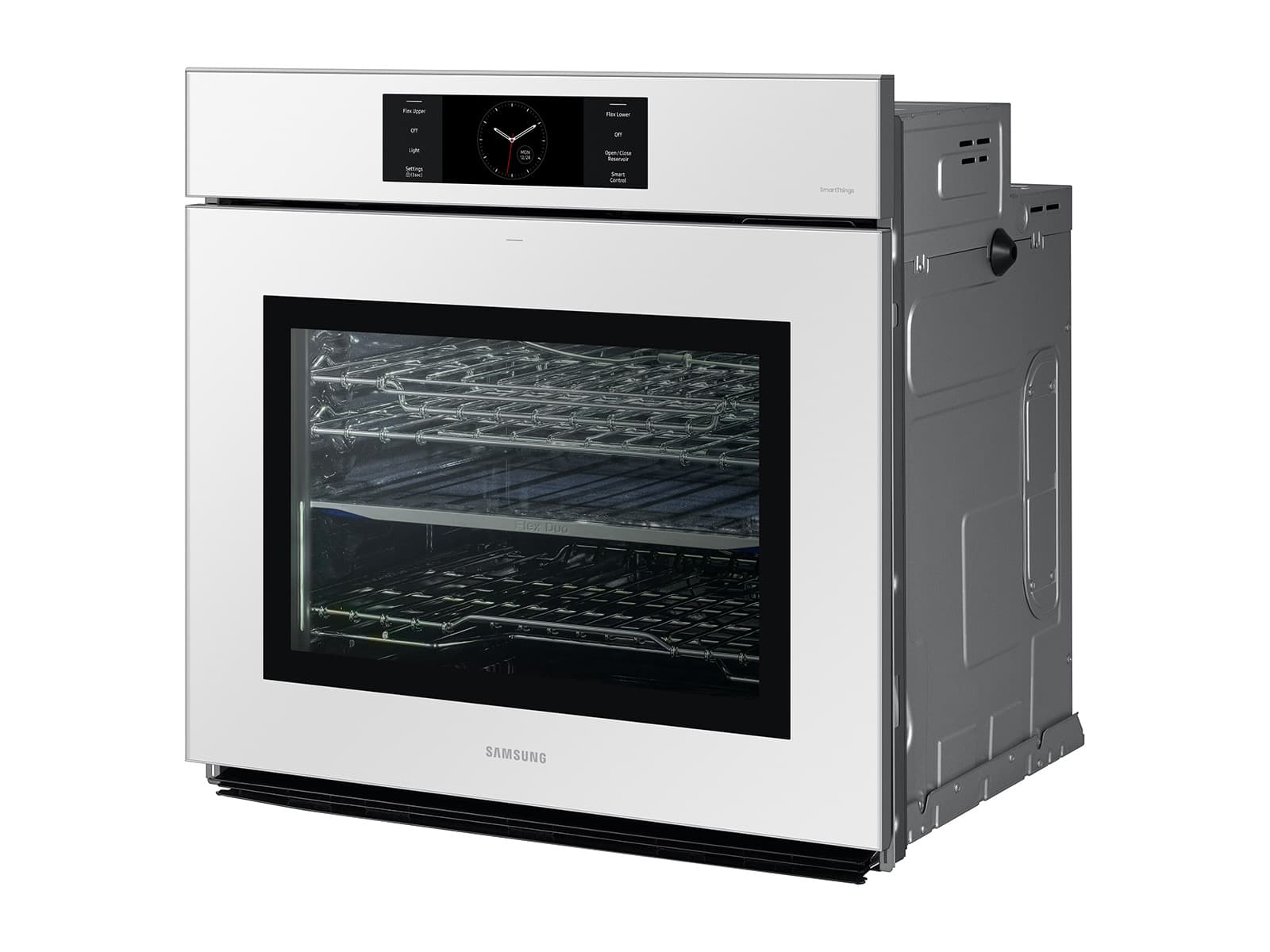 30" BESPOKE Smart Single Oven, In-Oven Camera, Air Fry, Air Sous Vide, Flex Duo, Full Steam Cook, 7" LCD Display, Dual Fan True Convection,  Glide Rack, WIFI, 5.1 cu ft capacity – White Glass view 9