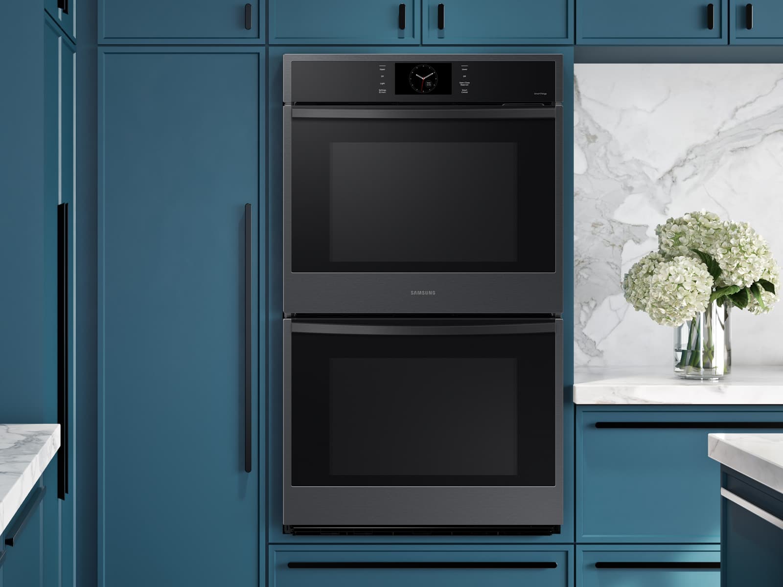 30" Smart Double Oven, Air Fry, Air Sous Vide, Steam Cooking,  Dual Fan True Convection,7" LCD display, Glide Rack, WIFI, 5.1 cu ft capacity – Matte Black Steel view 6