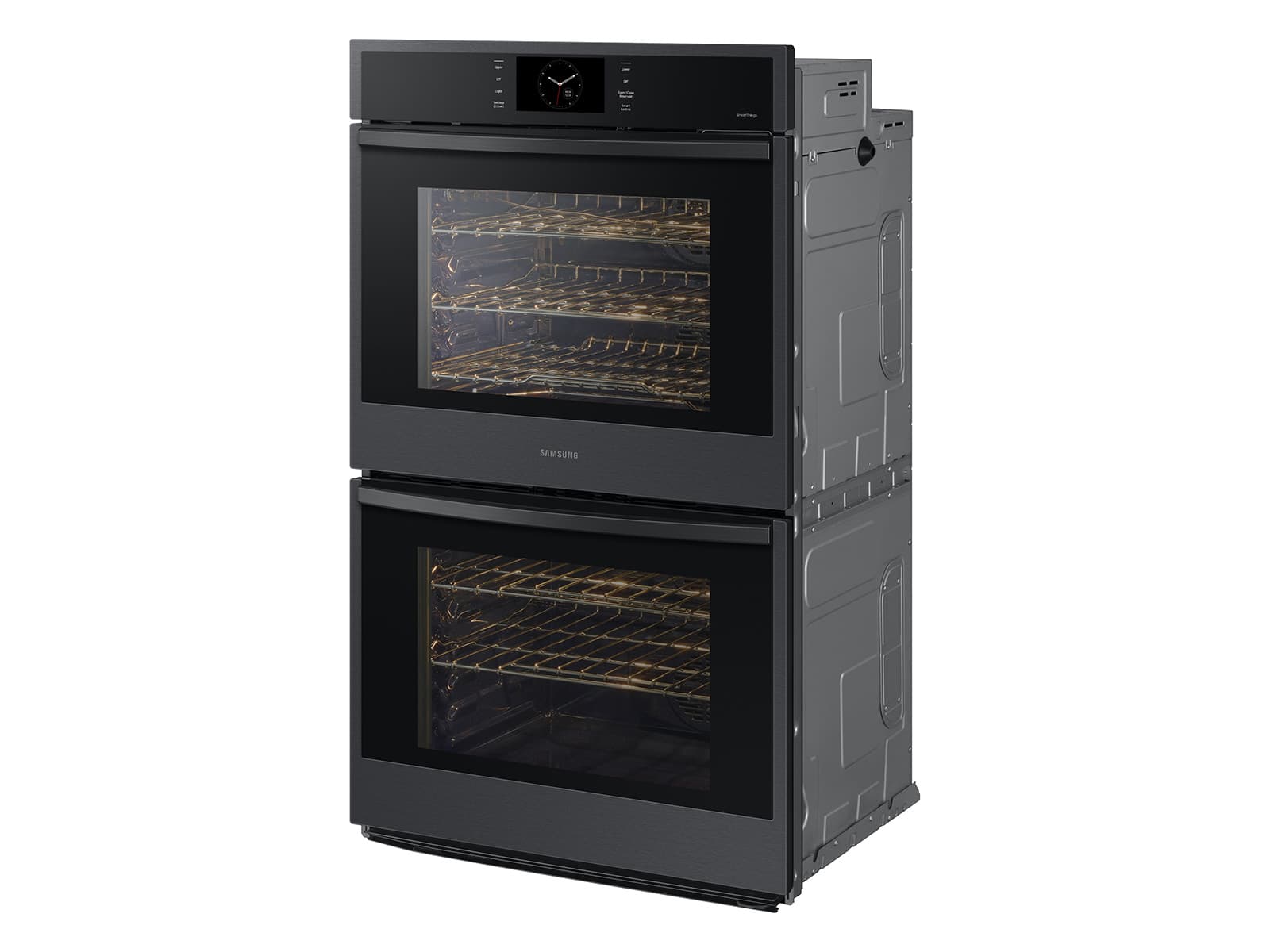 30" Smart Double Oven, Air Fry, Air Sous Vide, Steam Cooking,  Dual Fan True Convection,7" LCD display, Glide Rack, WIFI, 5.1 cu ft capacity – Matte Black Steel view 7