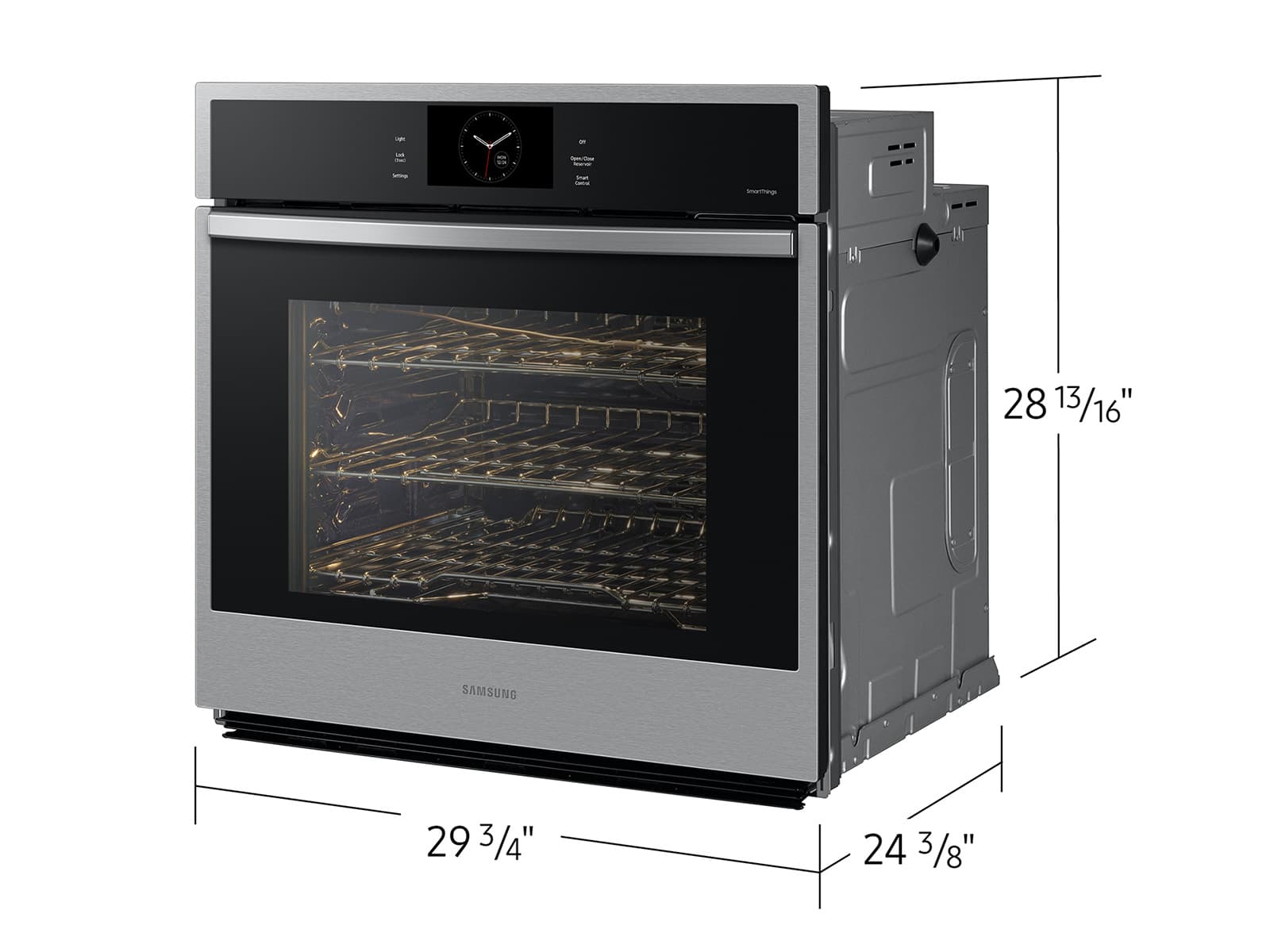 30" Smart Single Oven, Air Fry, Air Sous Vide, Steam Cooking,  Dual Fan True Convection,7" LCD display, Glide Rack, WIFI, 5.1 cu ft capacity – Stainless Steel view 3