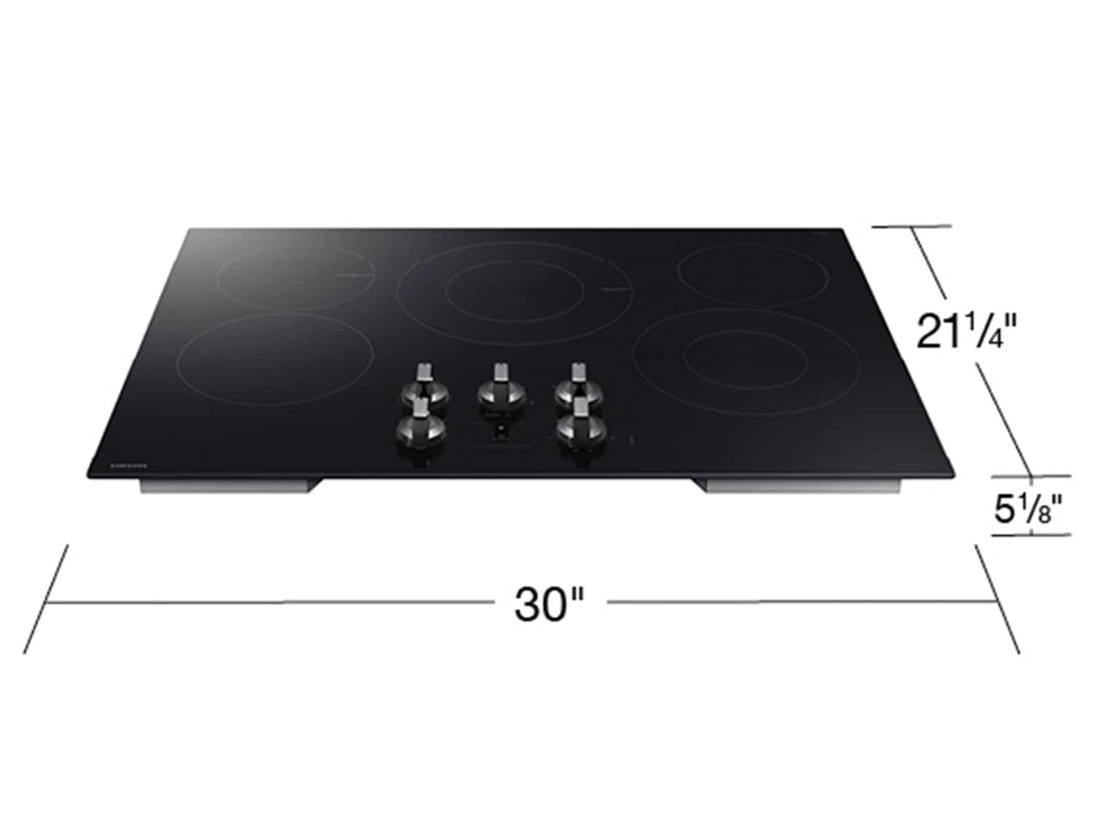 30" Smart Electric Cooktop with 5 Elements and Illuminated Knobs – Black view 3