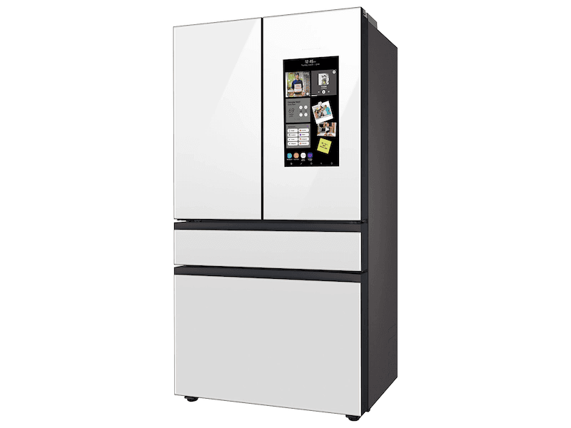 Bespoke Counter Depth 4-Door French Door Refrigerator (23 cu. ft.) with Family Hub™ in White Glass view 4