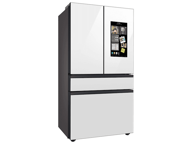 Bespoke Counter Depth 4-Door French Door Refrigerator (23 cu. ft.) with Family Hub™ in White Glass view 5