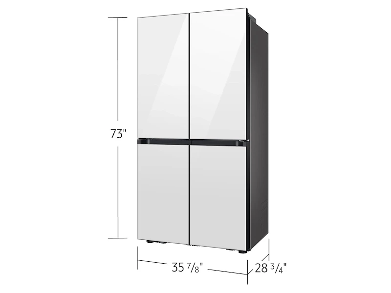 Bespoke Counter Depth 4-Door Flex™ Refrigerator (23 cu. ft.) with Beverage Center™ in White Glass view 2