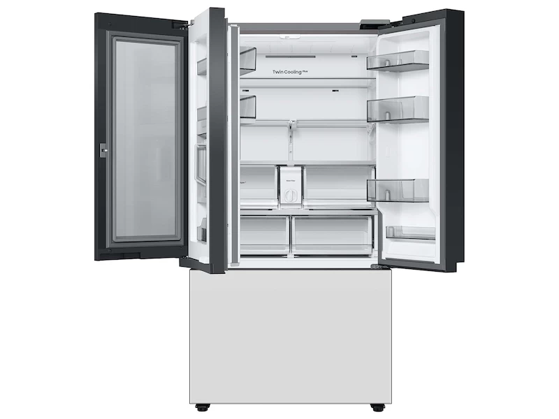Bespoke 3-Door French Door Refrigerator (24 cu. ft.) with Beverage Center™ in White Glass view 3