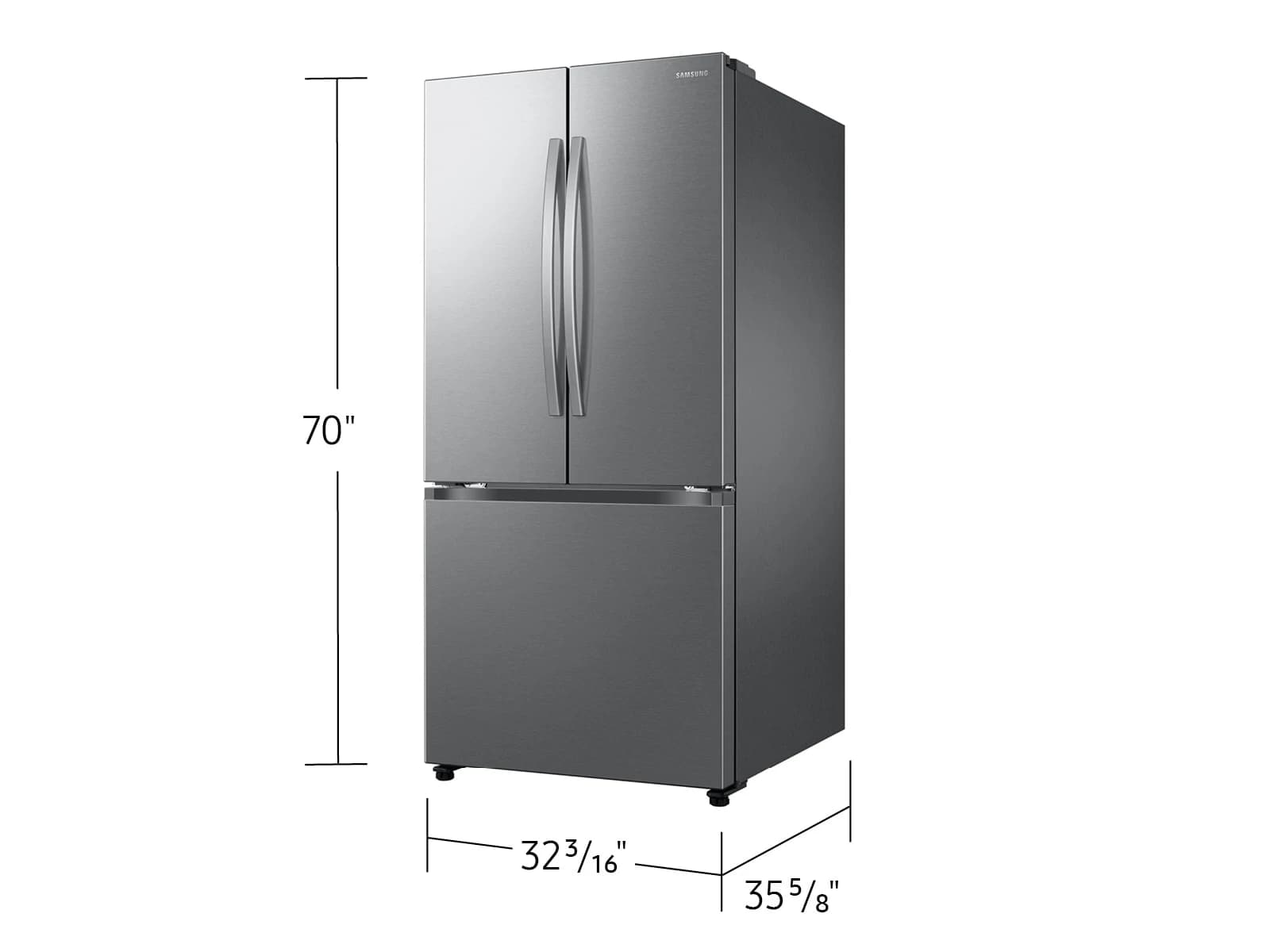 Bespoke AI 3-Door French Door Auto Ice Maker | All-Around Cooling 25 cu. ft. – Stainless view 2