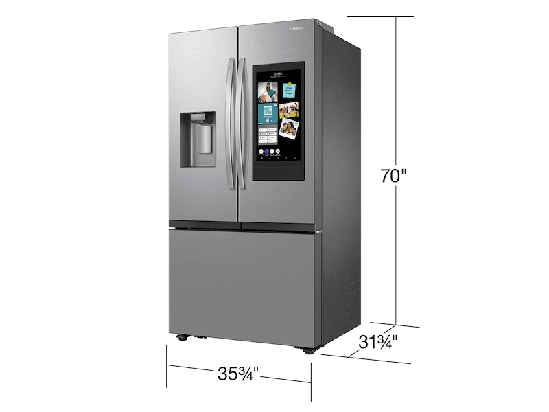 27 cu. ft. Extra Large Capacity Counter Depth 3-Door French Door Refrigerator with Family Hub™ and External Water & Ice Dispenser - Stainless – Stainless Steel view 2