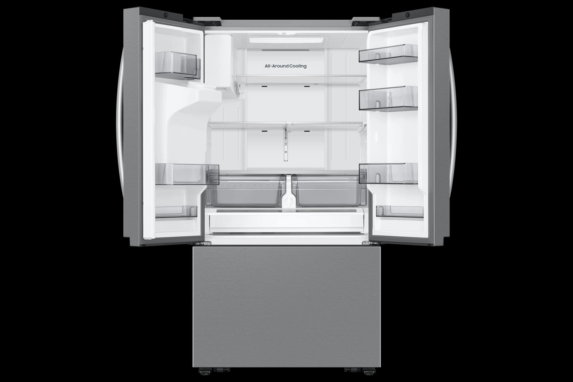 Bespoke AI 3-Door French Door Mega Capacity | External Water & Ice Dispenser | 26 cu. ft. – Stainless view 3