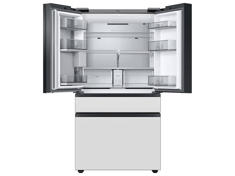 Bespoke 4-Door French Door Refrigerator (29 cu. ft.) with Family Hub™ in White Glass view 7