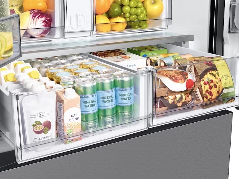 30 cu. ft. Smart BESPOKE 3-Door French-Door Refrigerator with Customizable Panel Colors and AutoFill Water Pitcher in Stainless Steel view 4