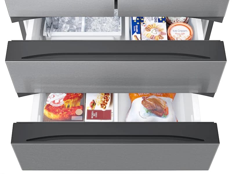 31 cu. ft. Mega Capacity 4-Door French Door Refrigerator with Dual Auto Ice Maker in Stainless Steel view 9