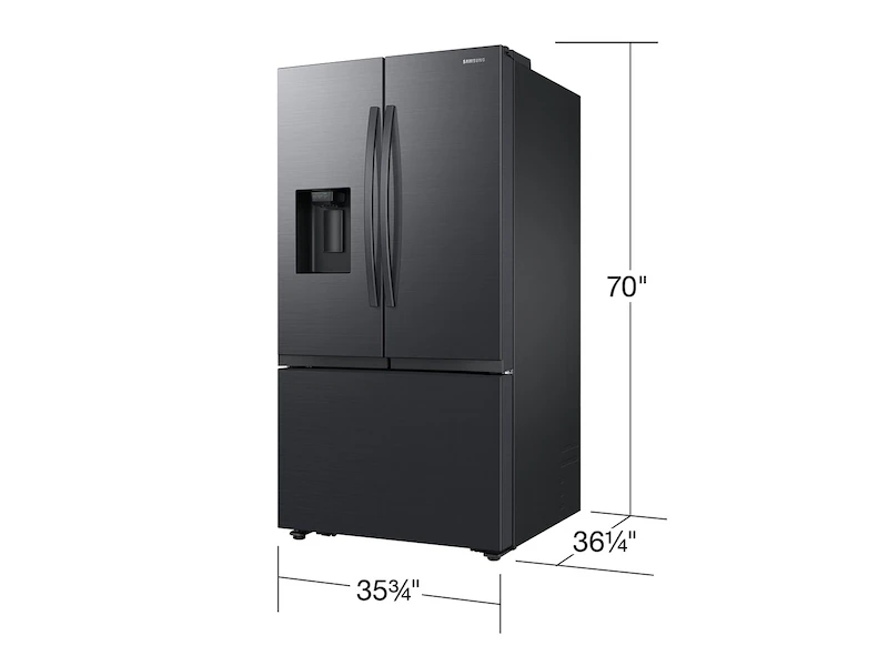 32 cu. ft. Extra Large Capacity 3-Door French Door Refrigerator with External Water & Ice Dispenser - Matte Black – Black Matte view 2