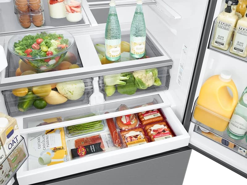 32 cu. ft. Extra Large Capacity 3-Door French Door Refrigerator with External Water & Ice Dispenser - Stainless – Stainless Steel view 3