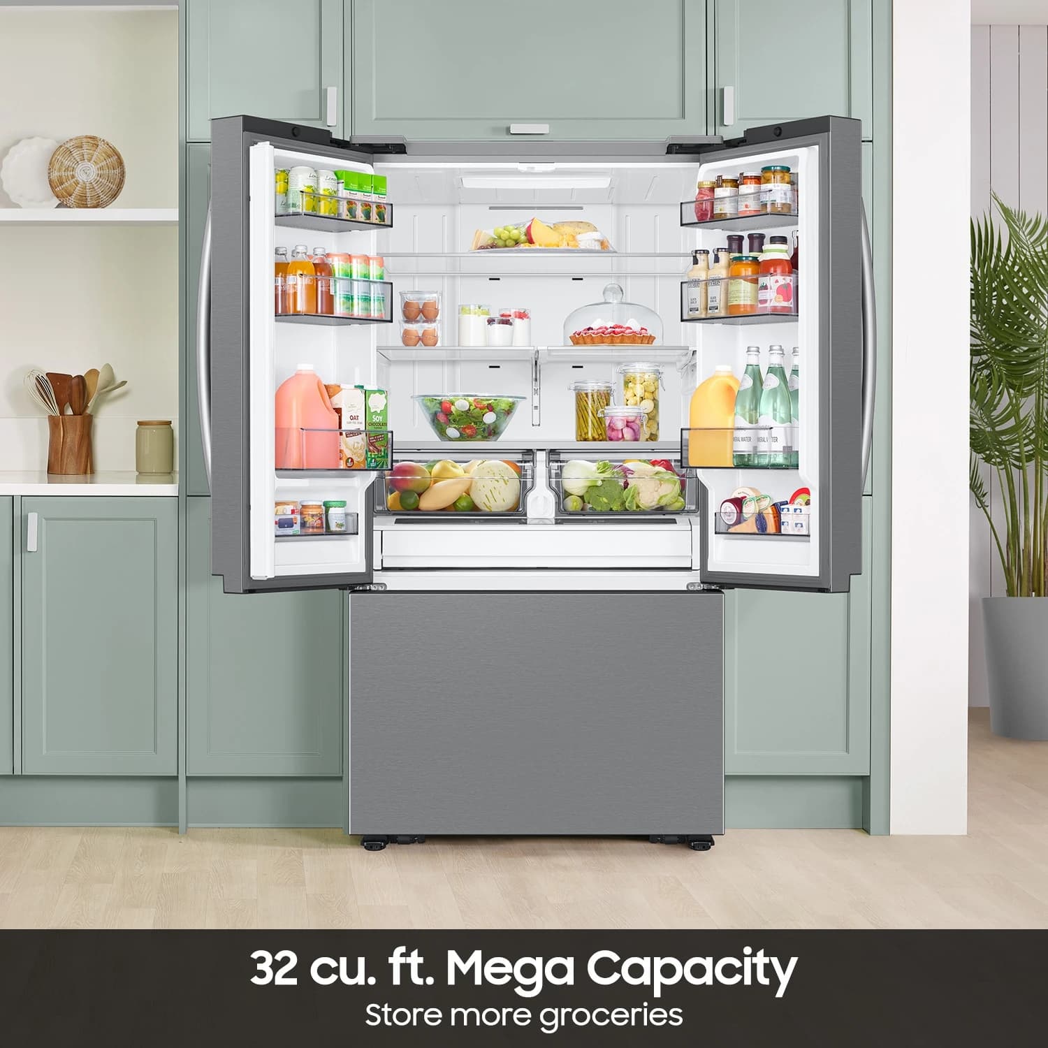 Bespoke AI 3-Door French Door Mega Capacity | Auto Ice Maker 32 cu. ft. – Stainless view 6