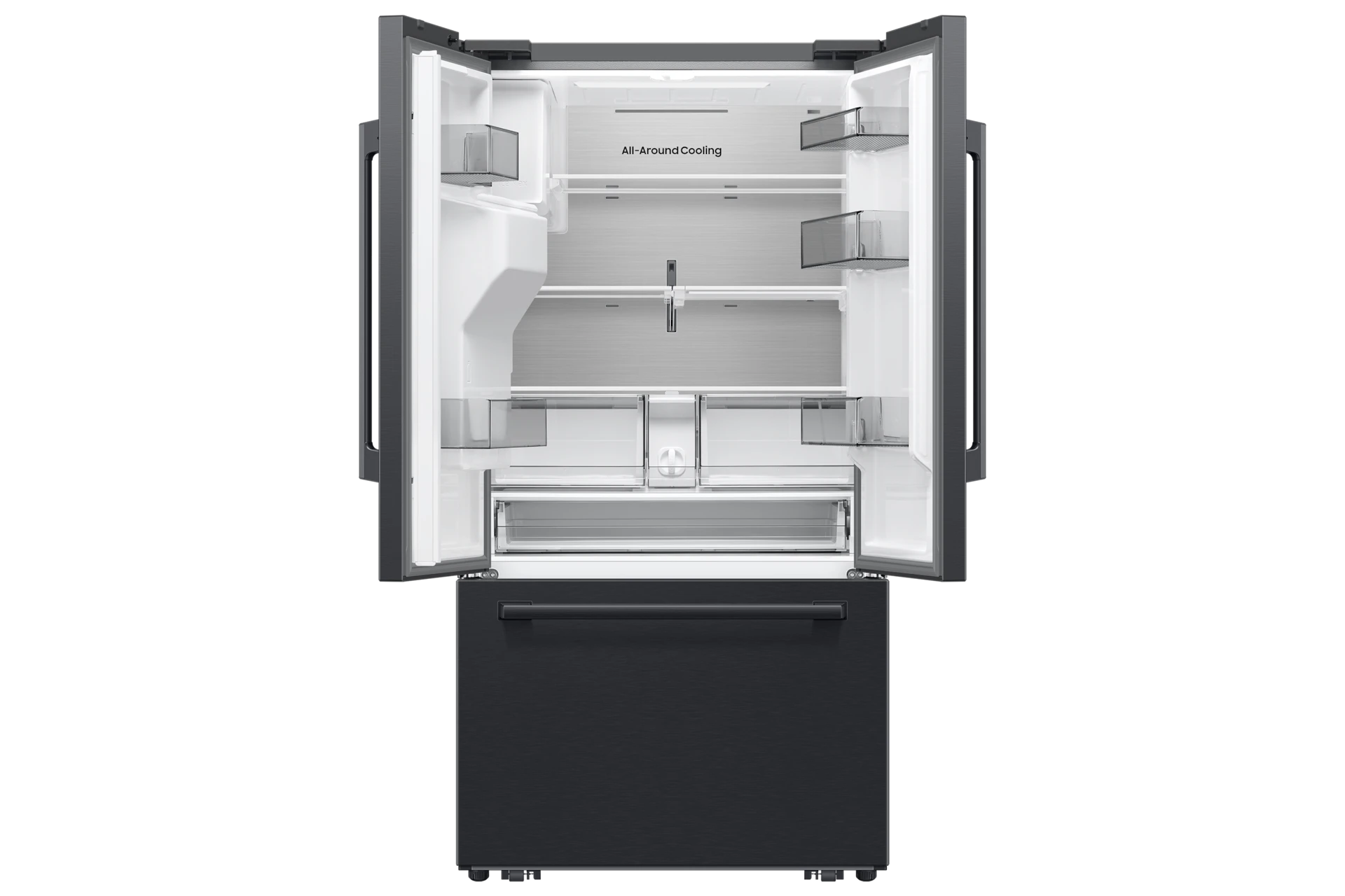 29 cf. Zero Clearance 3-Door French Door, Ext. Water/Ice, Sphere Ice, Full Depth (Matte Black) view 3