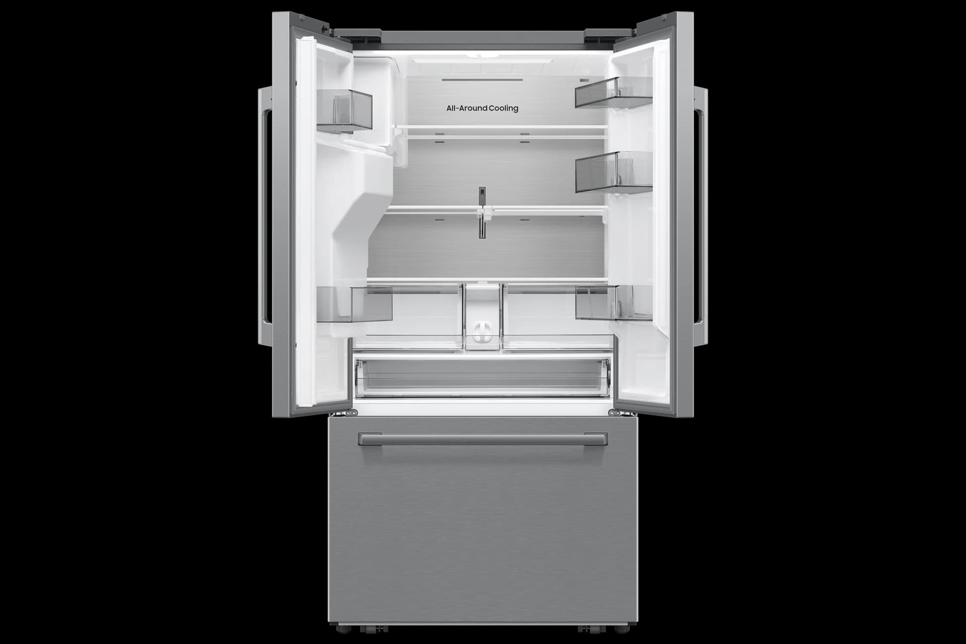 29 cf. Zero Clearance 3-Door French Door, Ext. Water/Ice, Sphere Ice, Full Depth (Stainless Steel) view 3
