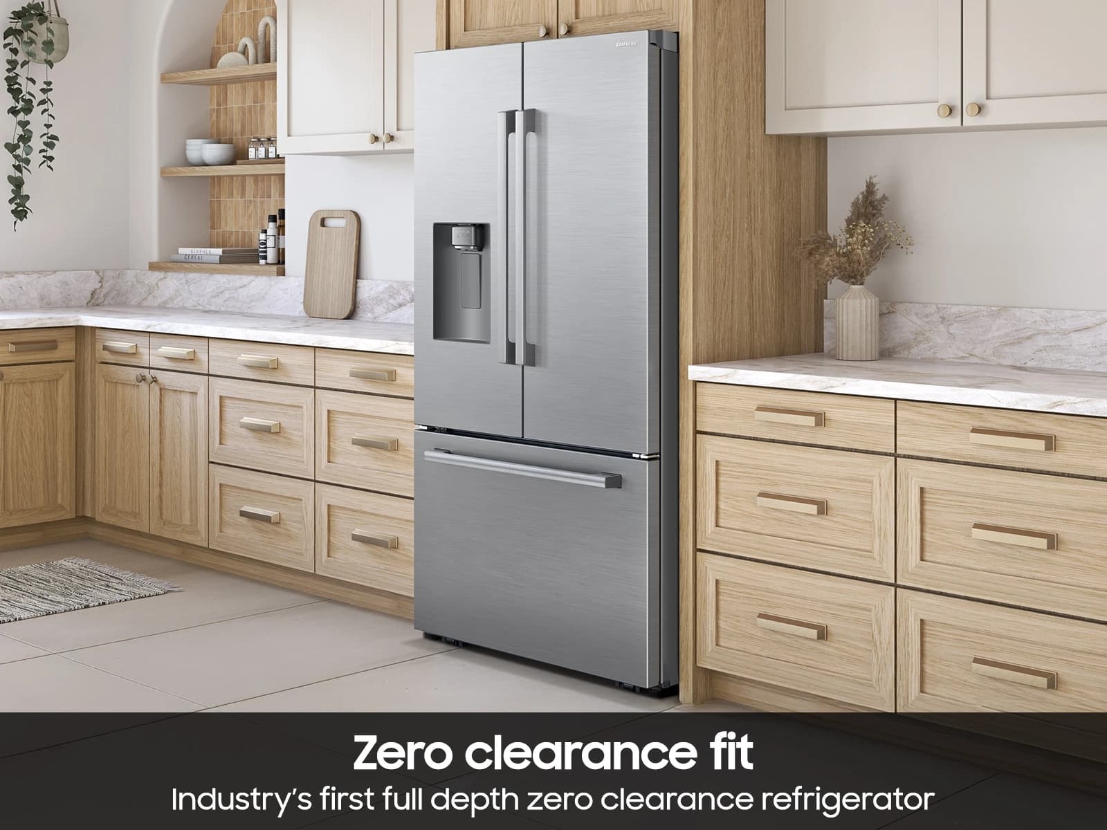 29 cf. Zero Clearance 3-Door French Door, Ext. Water/Ice, Full Depth (Stainless Steel) view 6
